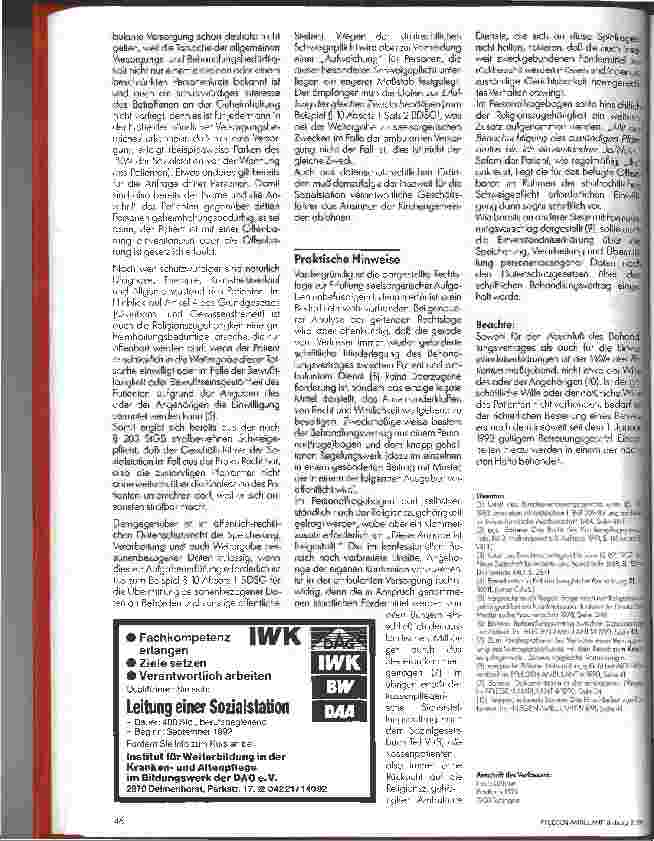 Vorschauseite 2: Religionszugehörigkeit und informationelle Selbstbestimmung