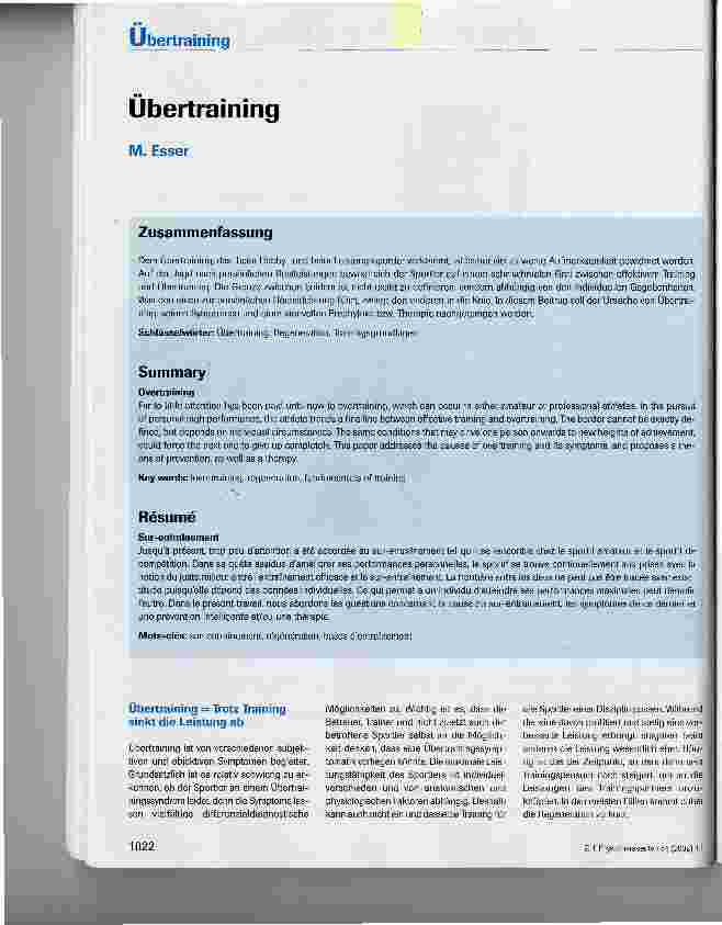 Vorschauseite 1: Übertraining