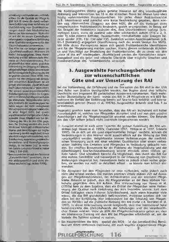 Vorschauseite 3: Das Resident Assessment Instrument (RAI) Ausgewählte empirische Befunde und Konsequenzen für die pflegewissenschaftliche Diskussion in Deutschland