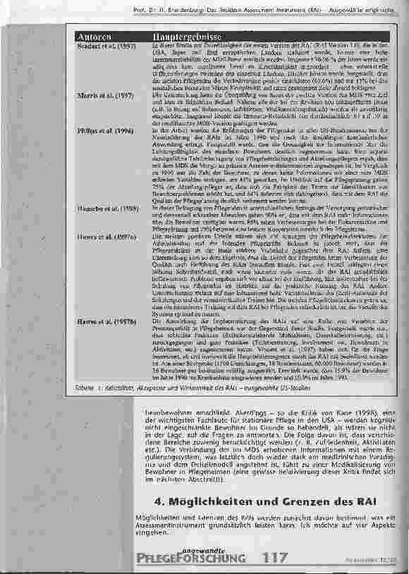 Vorschauseite 4: Das Resident Assessment Instrument (RAI) Ausgewählte empirische Befunde und Konsequenzen für die pflegewissenschaftliche Diskussion in Deutschland