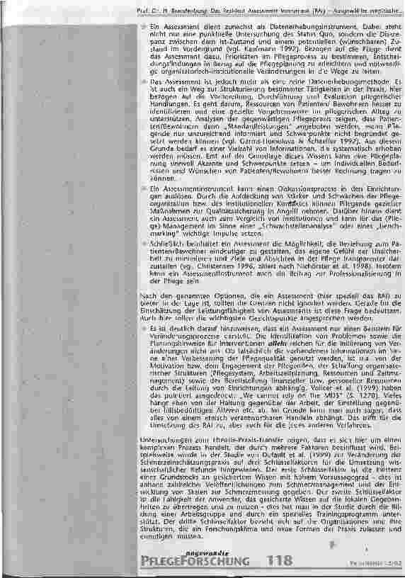 Vorschauseite 5: Das Resident Assessment Instrument (RAI) Ausgewählte empirische Befunde und Konsequenzen für die pflegewissenschaftliche Diskussion in Deutschland