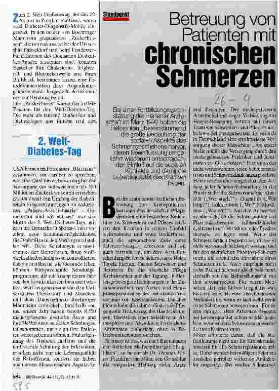 Vorschauseite 1: Betreuung von Patienten mit chronischen Schmerzen