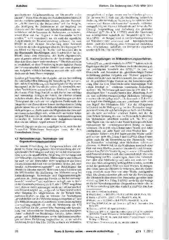 Vorschauseite 6: Die Änderung des LPVG NRW 2011