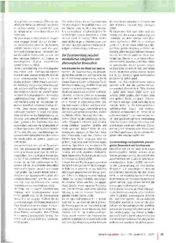 Vorschauseite 2: Musikalisches Training und phonologische Bewusstheit