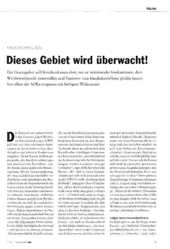 Vorschauseite 1: Dieses Gebiet wird überwacht!