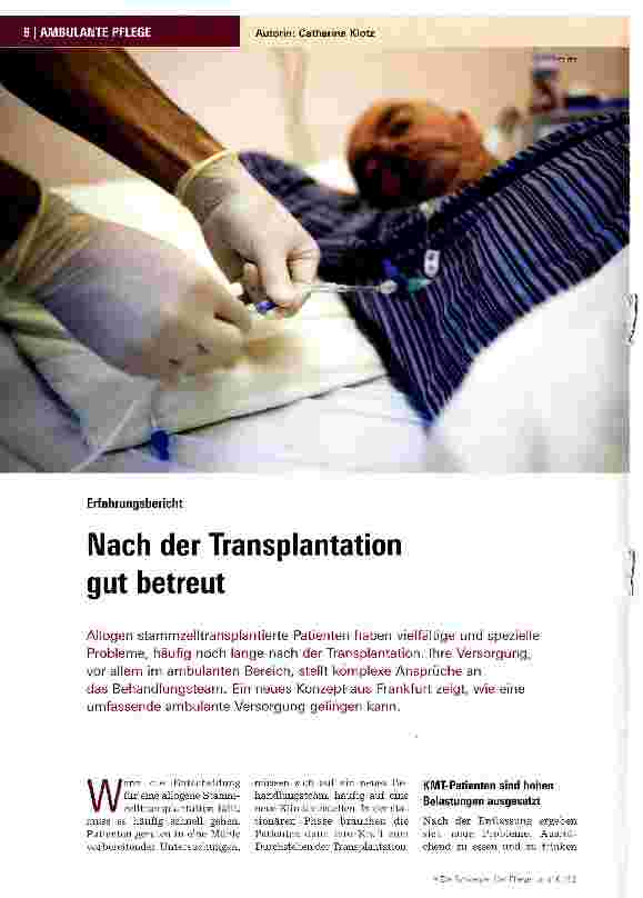 Vorschauseite 1: Nach der Transplantation gut betreut