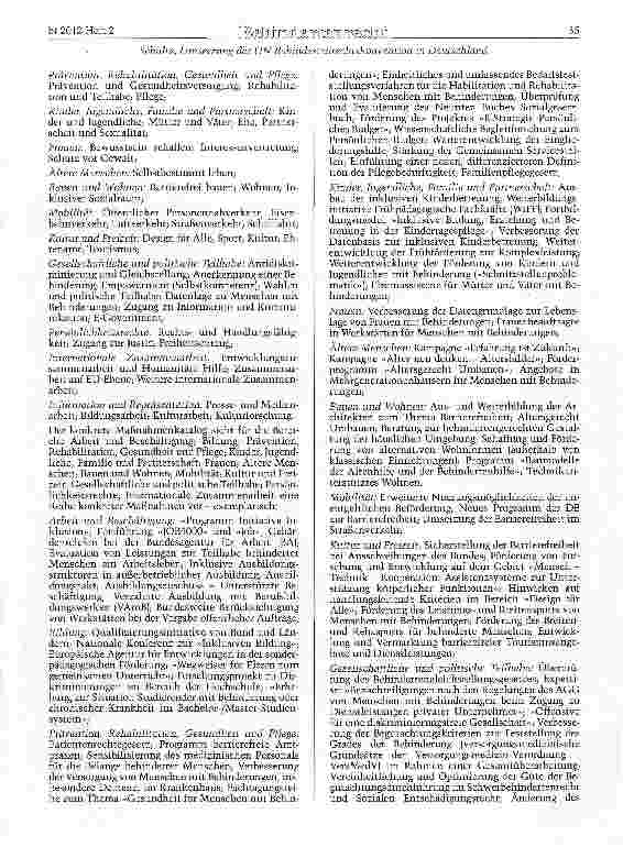 Vorschauseite 2: Die Umsetzung der UN-Behindertenrechtskonvention in Deutschland -aktuelle Bestandsaufnahme und weiterer Handlungsbedarf
