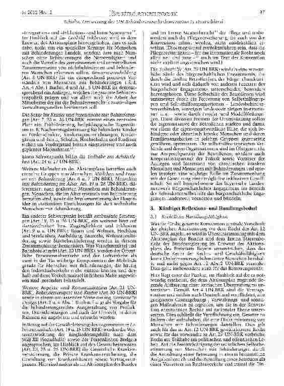 Vorschauseite 4: Die Umsetzung der UN-Behindertenrechtskonvention in Deutschland -aktuelle Bestandsaufnahme und weiterer Handlungsbedarf