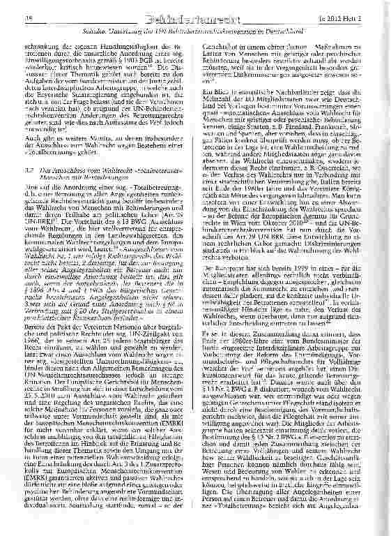 Vorschauseite 5: Die Umsetzung der UN-Behindertenrechtskonvention in Deutschland -aktuelle Bestandsaufnahme und weiterer Handlungsbedarf