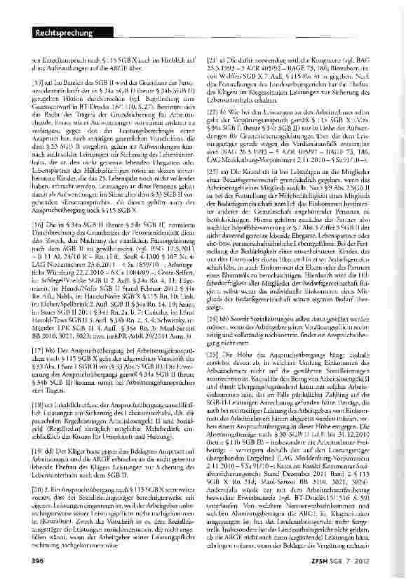 Vorschauseite 2: Übergang von Ansprüchen eines ALC-II-Leistungsberechtigten gegen Arbeitgeber auf ARGE; Anspruchsübergang erfolgt auch bei an nicht getrennt Lebenden Ehegatten erbrachten Leistunge…