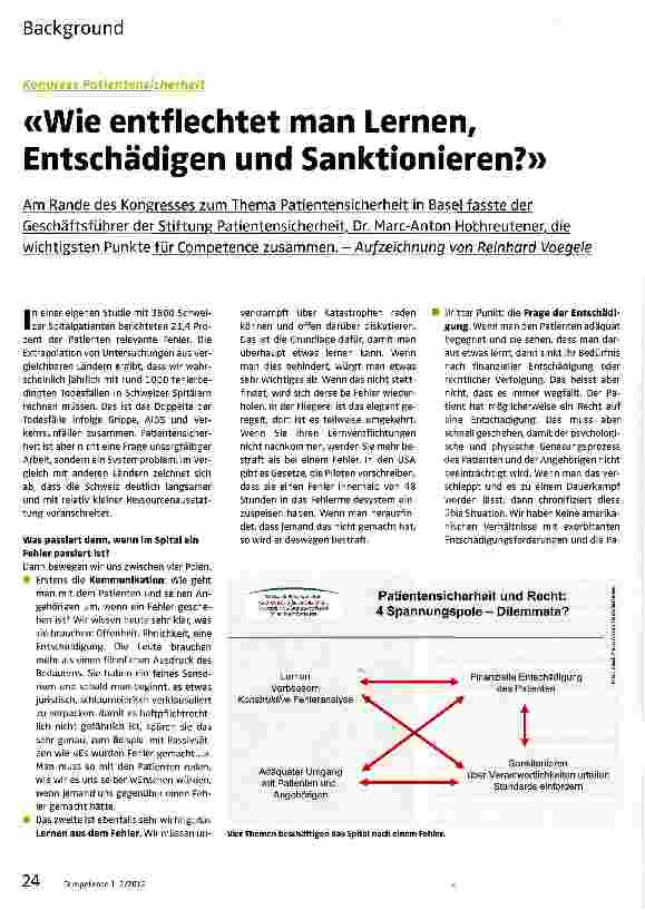 Vorschauseite 1: «Wie entflechtet man Lernen, Entschädigen und Sanktionieren?»
