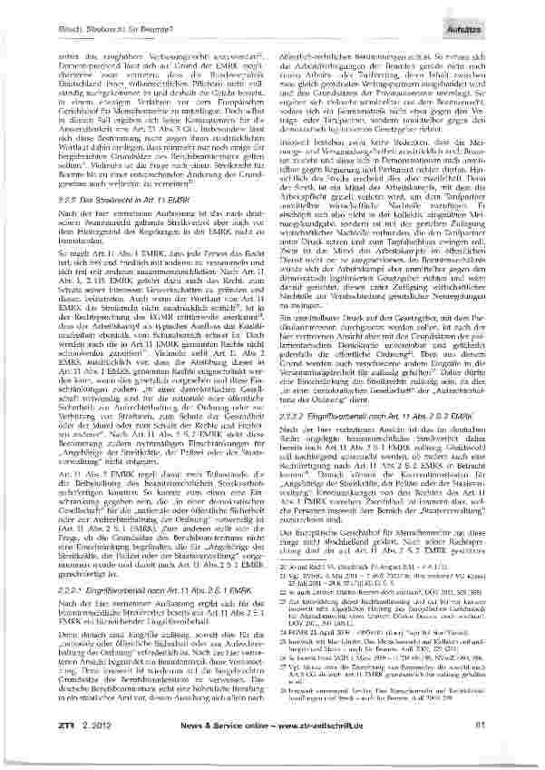 Vorschauseite 4: Streikrecht für Beamte?