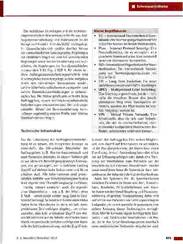 Vorschauseite 2: Datenverarbeitung und Datenschutz im Gesundheitswesen - technische Möglichkeiten und rechtliche Grundlagen