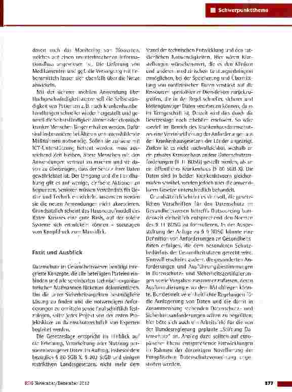 Vorschauseite 6: Datenverarbeitung und Datenschutz im Gesundheitswesen - technische Möglichkeiten und rechtliche Grundlagen