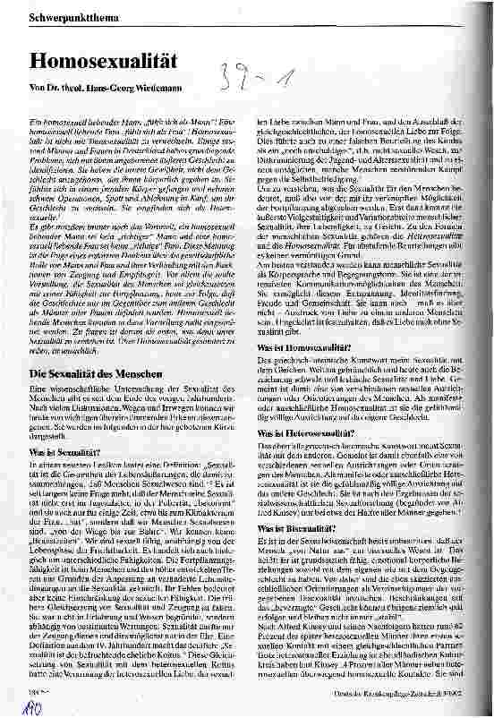 Vorschauseite 1: Homosexualität
