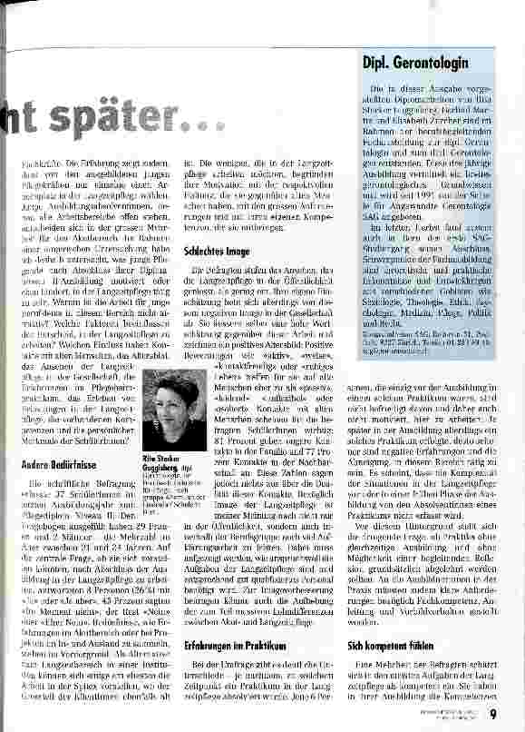 Vorschauseite 2: Langzeitpflege? - Vielleicht später. .. Frischdiplomierte