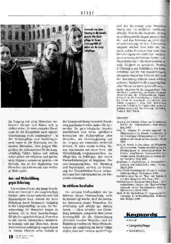 Vorschauseite 3: Langzeitpflege? - Vielleicht später. .. Frischdiplomierte