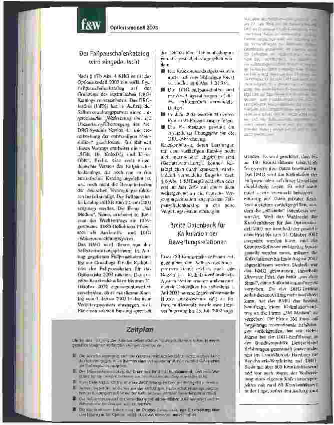 Vorschauseite 2: BMG arbeitet mit aller Kraft an der Ersatzvornahme Optionsmodell 2003