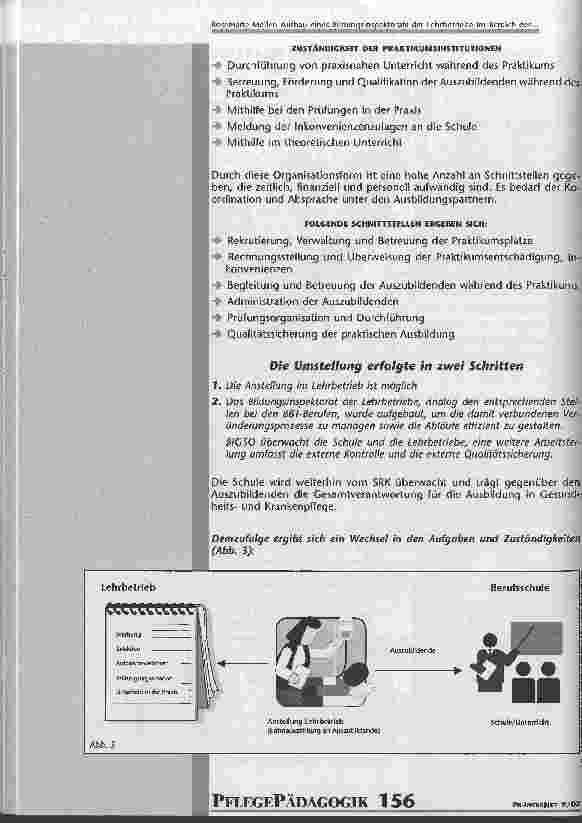 Vorschauseite 3: Aufbau eines Bildungsinspektorats der Lehrbetriebe im Bereich der Ausbildungen für Gesundheitsund Krankenpflege Teil 1