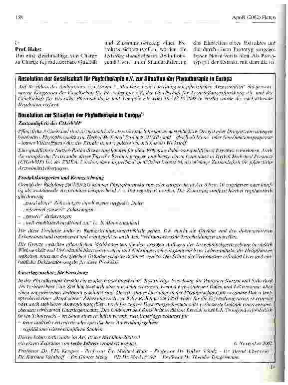 Vorschauseite 3: Qualität rationaler Phytopharmaka Interview mit Prof. Dr. Michael Habs, Geschäftsführer, Dr. Willmar Schwabe Arzneimittel