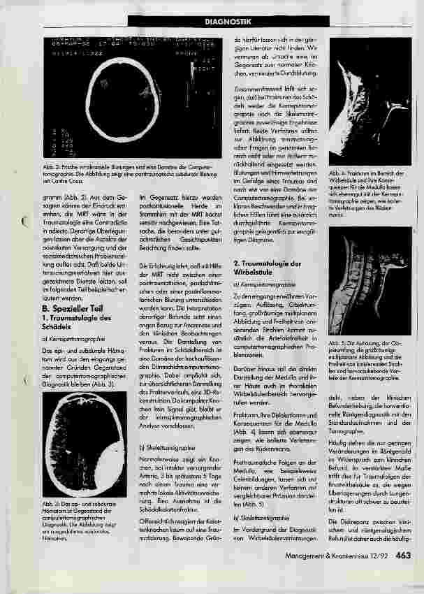 Vorschauseite 2: Kernspintomographie und Skelettszintigraphie in der Traumatologie: Eine Standortbestimmung