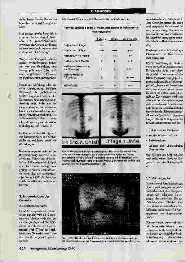 Vorschauseite 3: Kernspintomographie und Skelettszintigraphie in der Traumatologie: Eine Standortbestimmung