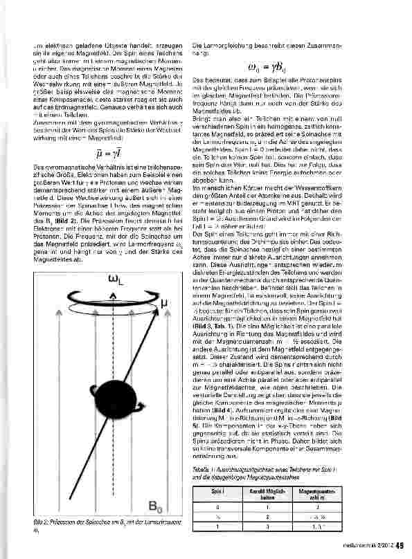 Vorschauseite 2: Die Magnetresonanztomographie - ein kleiner Überblick