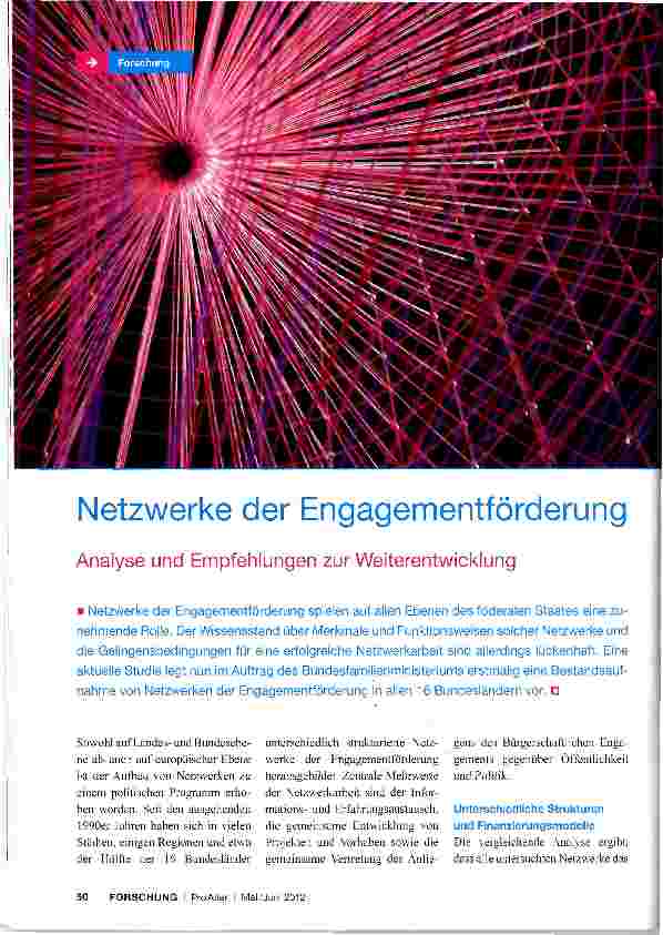 Vorschauseite 1: Netzwerke der Engagementförderung