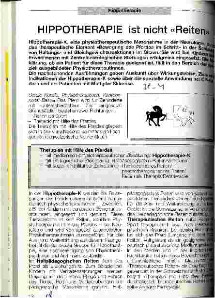 Vorschauseite 1: Hippotherapie ist nicht reiten