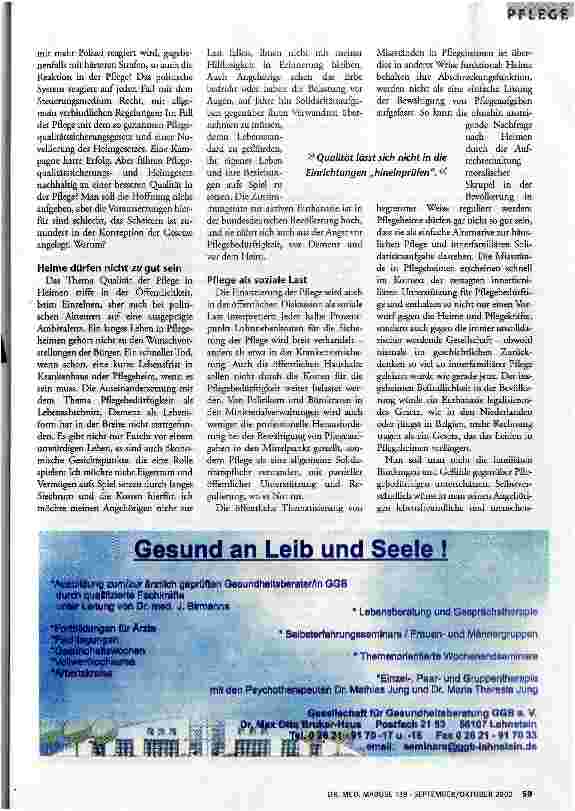 Vorschauseite 2: Wer will eigentlich Qualität in Pflegeheimen?
