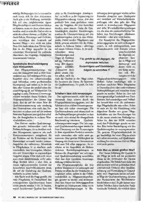 Vorschauseite 3: Wer will eigentlich Qualität in Pflegeheimen?