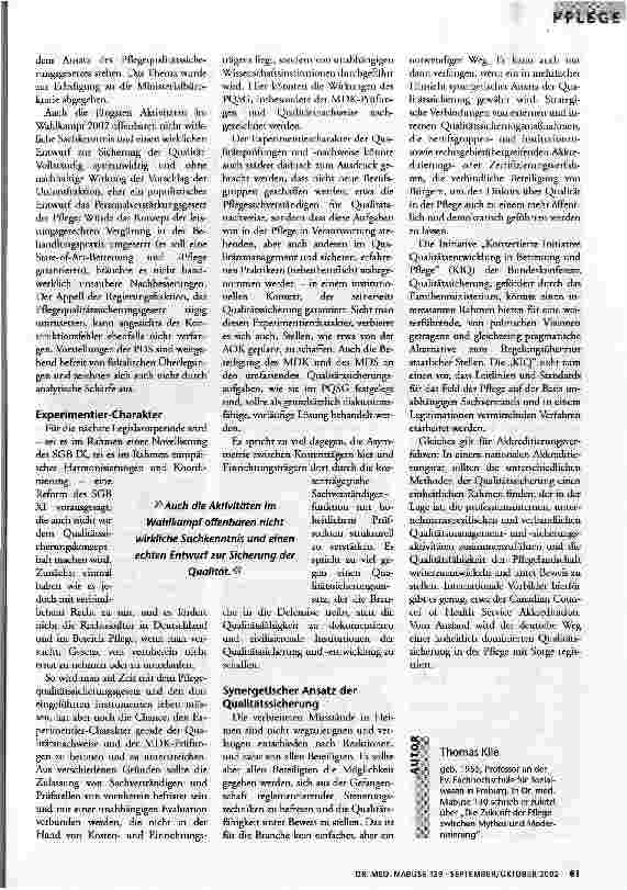 Vorschauseite 4: Wer will eigentlich Qualität in Pflegeheimen?