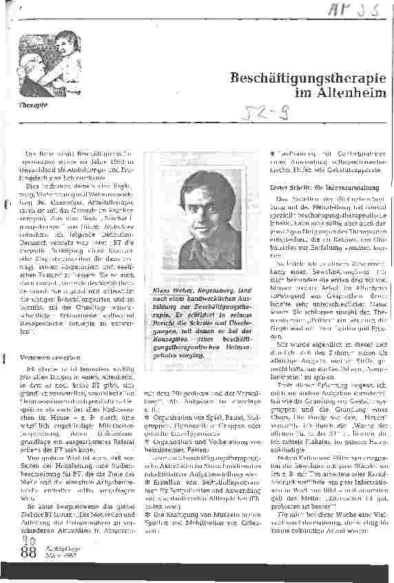 Vorschauseite 1: Beschäftigungstherapie im Altenheim
