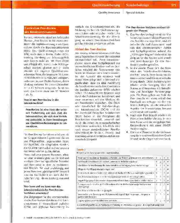 Vorschauseite 3: Das Peer-Review-Verfahren in der Intensivmedizin