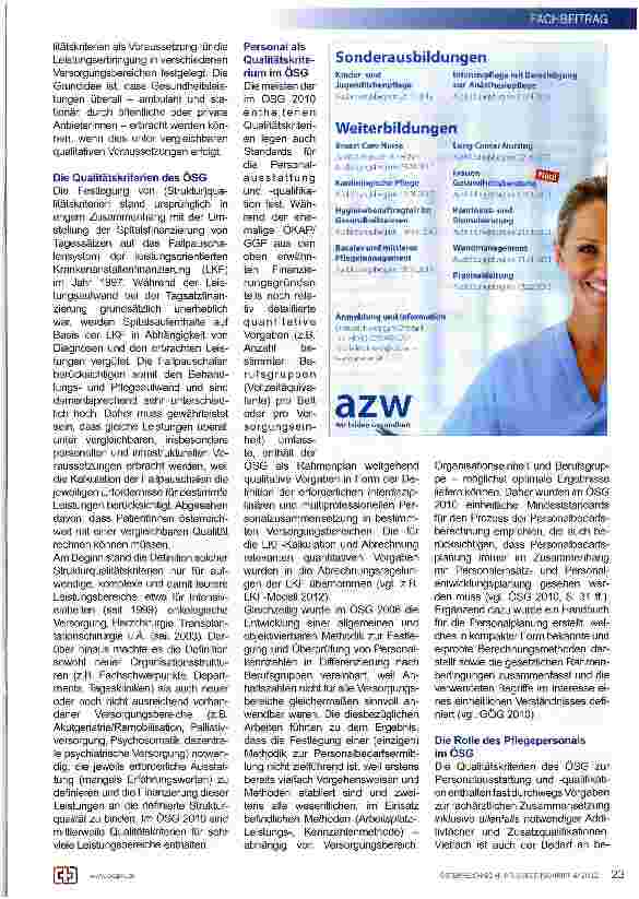 Vorschauseite 2: Der Österreichische Strukturplan Gesundheit und die Rolle des Pflegepersonals