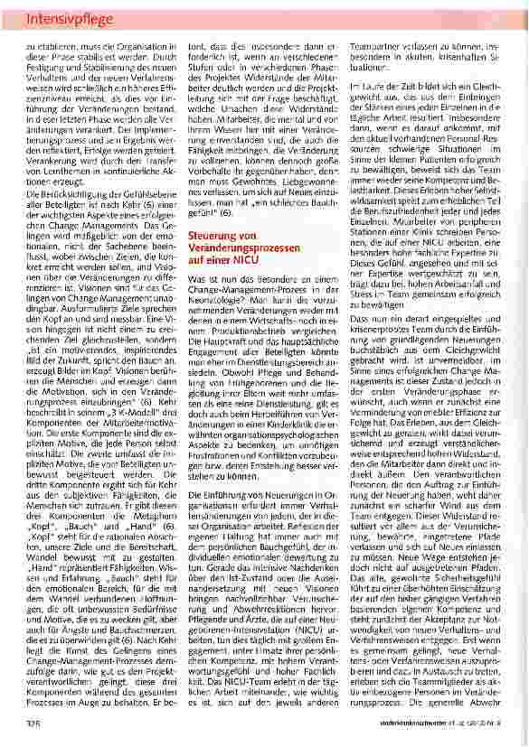 Vorschauseite 2: Steuerung von Veränderungsprozessen in einer neonatologischen Abteilung - Zur Einführung entwicklungsfördernder Pflege nach NIDCAP