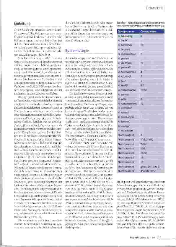 Vorschauseite 2: Infektionen mit Acinetobacter baumannii - Klinische Bedeutung und Therapieoptionen