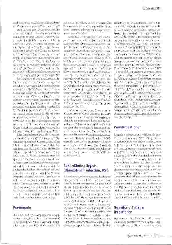 Vorschauseite 4: Infektionen mit Acinetobacter baumannii - Klinische Bedeutung und Therapieoptionen