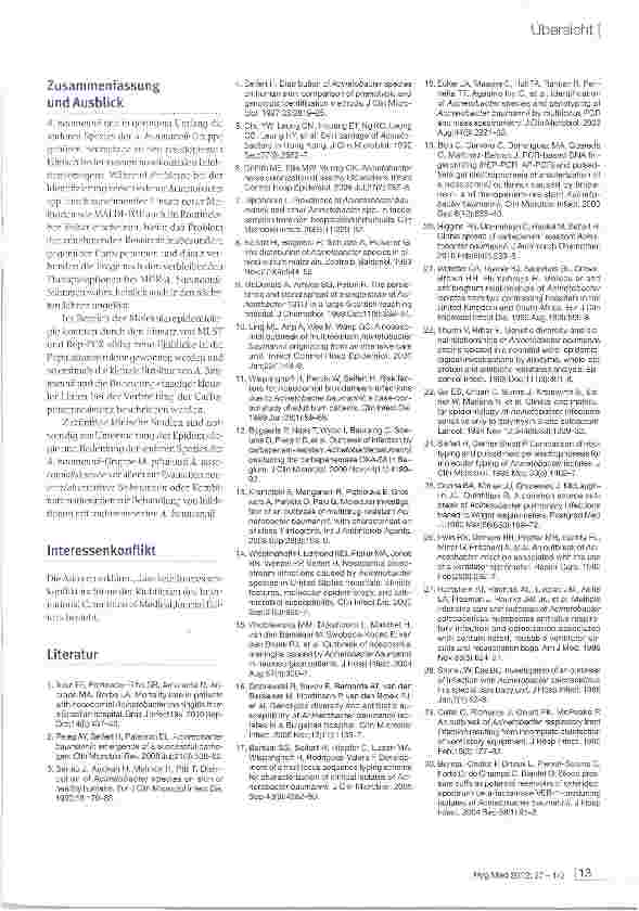 Vorschauseite 6: Infektionen mit Acinetobacter baumannii - Klinische Bedeutung und Therapieoptionen