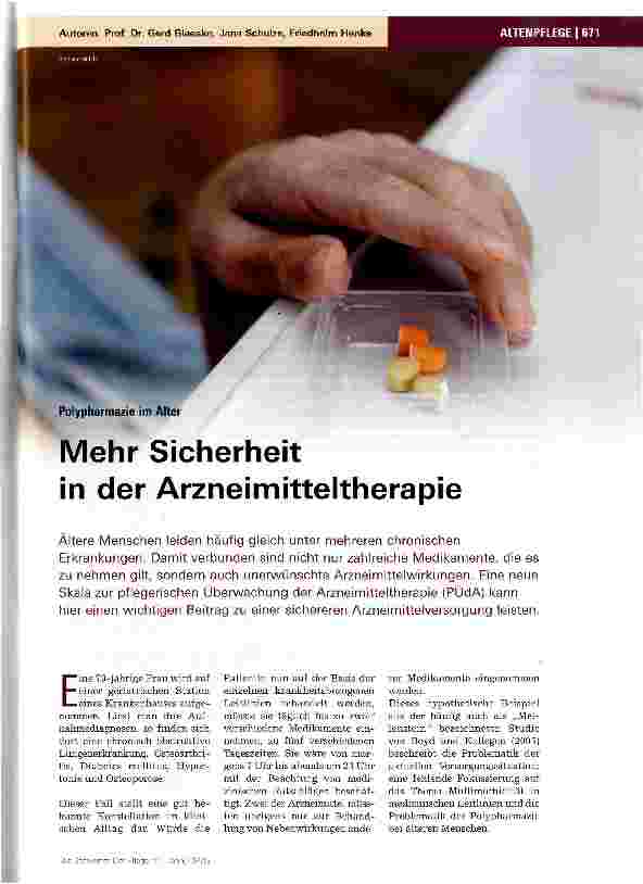 Vorschauseite 1: Polypharmazie im AlterMehr Sicherheit in der Arzneimitteltherapie