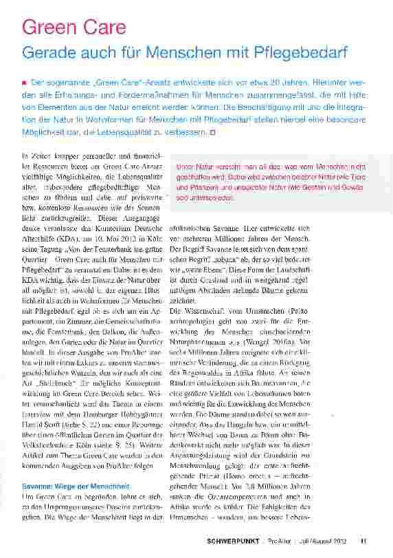Vorschauseite 1: Gerade auch für Menschen mit Pflegebedarf