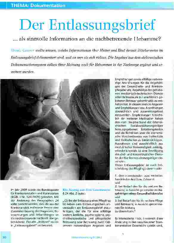 Vorschauseite 1: Der Entlassungsbrief