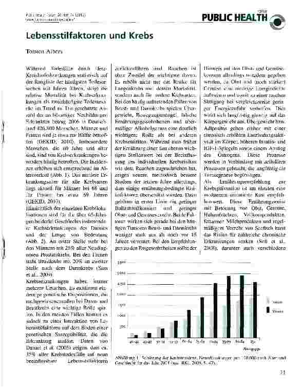 Vorschauseite 1: Lebensstilfaktoren und Krebs