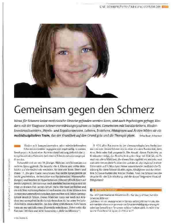 Vorschauseite 1: Gemeinsam gegen den Schmerz