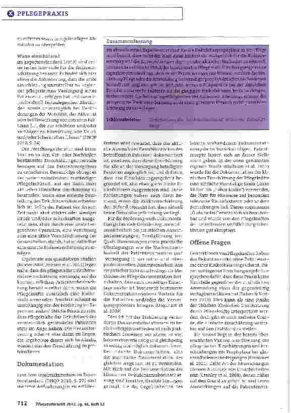 Vorschauseite 3: Das pflegerische Können ausweisen