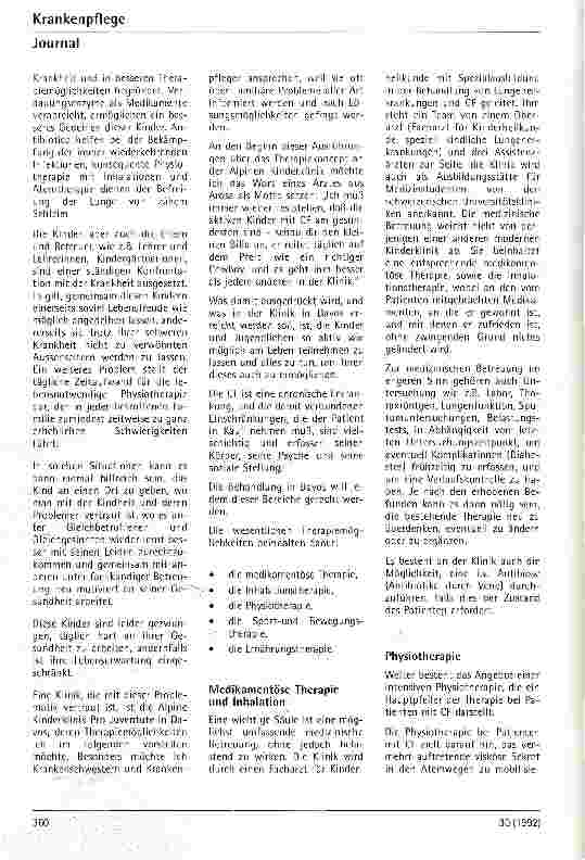Vorschauseite 2: Die cystische Fibrose, eine nicht seltene vererbte Erkrankung Darstellung, Behandlungsmöglichkeit und Therapiekonzepte