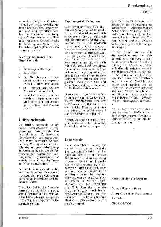 Vorschauseite 3: Die cystische Fibrose, eine nicht seltene vererbte Erkrankung Darstellung, Behandlungsmöglichkeit und Therapiekonzepte