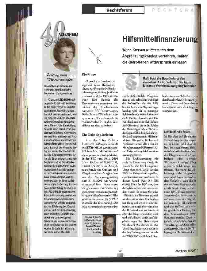 Vorschauseite 1: Hilfsmittelfinanzierung