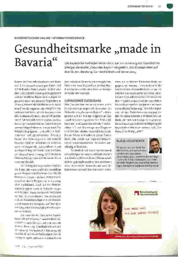 Vorschauseite 1: Gesundheitsmarke „made in Bavaria