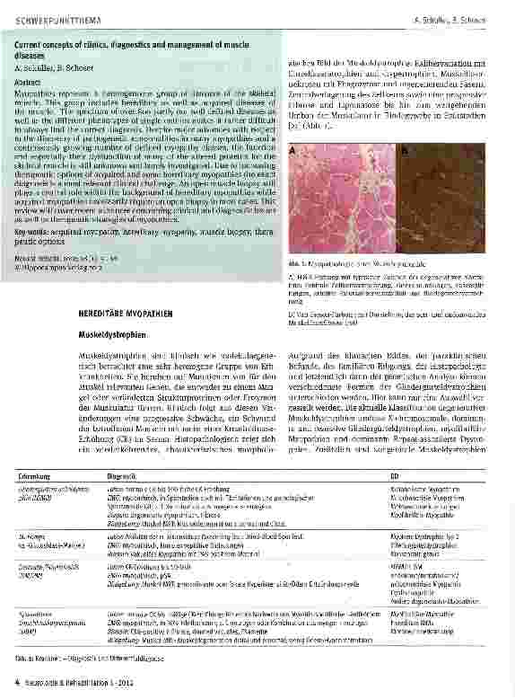 Vorschauseite 2: Aktuelle Aspekte zur Klinik, Diagnose und Therapie von Muskelerkrankungen